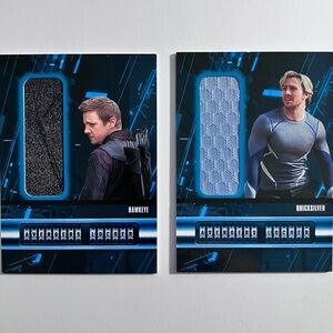 2 AVENGERS: AGE OF ULTRON Costume Fabric TRADING CARDS / Hawkeye & QUICKSILVER